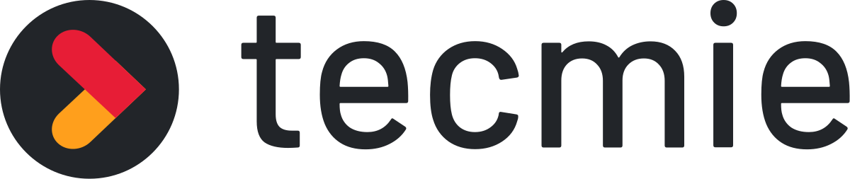 Tecmie horizontal logo, dark wordmark on a light background